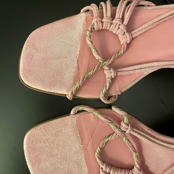 Chanel Pink Suede Lace Up Size 38.5 Sandals (Size 8) - Picture 6 of 8